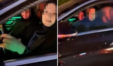 Çakarlı araç kullanan kadından pes dedirten savunma